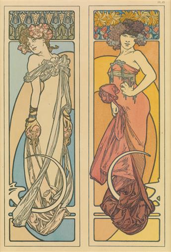 ALPHONSE MUCHA (1860-1939). DOCUMENTS DÉCORATIFS. Group of 10 plates. 1902. Sizes vary. [Emile Levy, Paris.]